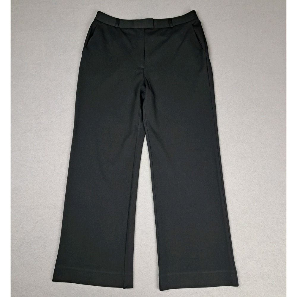 J McLaughlin Pants Womens 12 Black Wide Leg Stretch Waist Dress Slacks Career EC - Picture 1 of 12